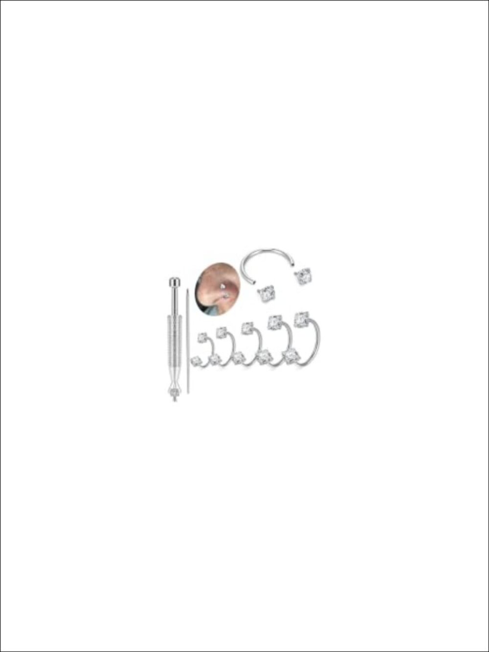 Hypoallergenic Surgical Steel Horseshoe Nose Rings 20G Piercing Jewelry
